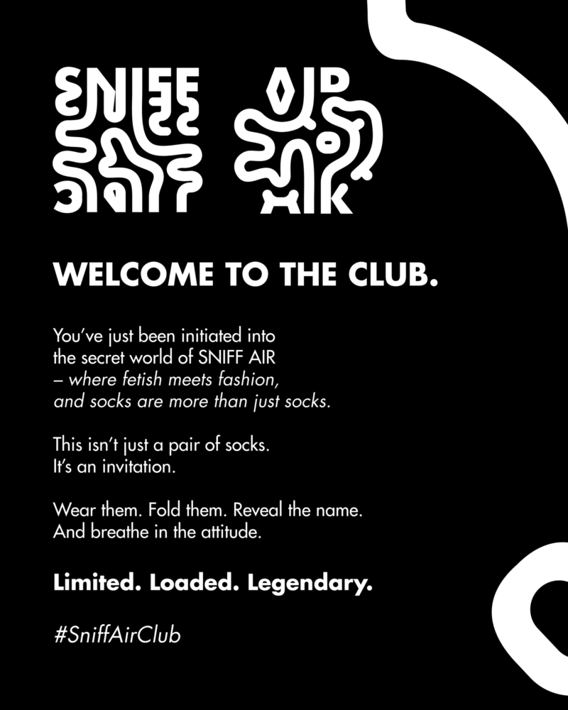 Welcome SniffAIR welcome card branding graphic